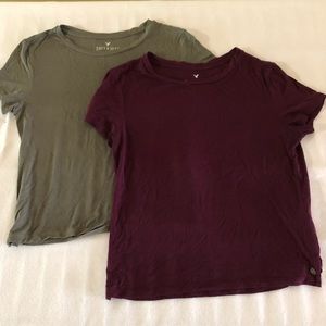 Bundle of Two American Eagle Crop Tops | S
